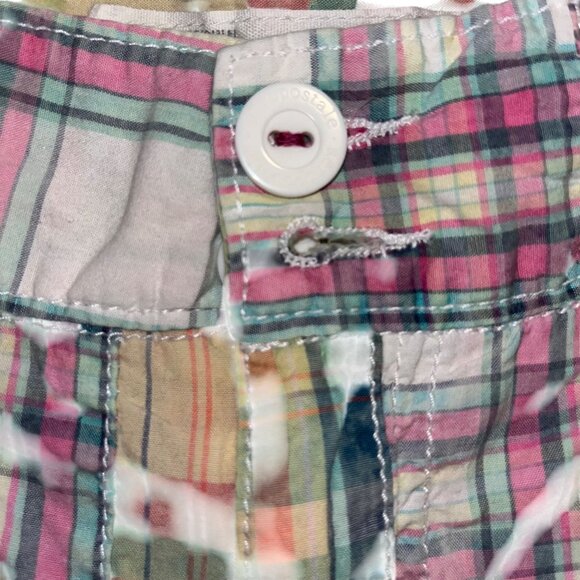 Aeropostale Plaid Patchwork Shorts 5/6 Womens Multicolor Cotton Summer Casual - Picture 2 of 4